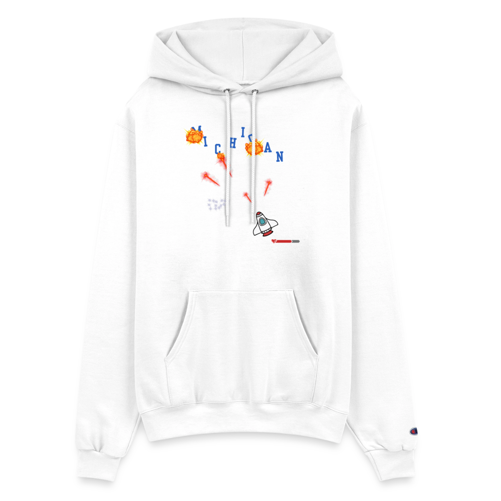 Ohio vs Michigan Champion Unisex Power blend Hoodie - white