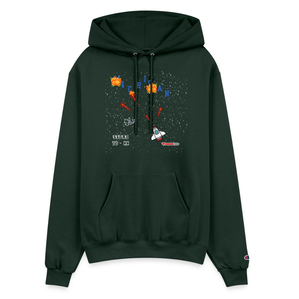 Ohio vs Michigan Champion Unisex Power blend Hoodie - Dark Green