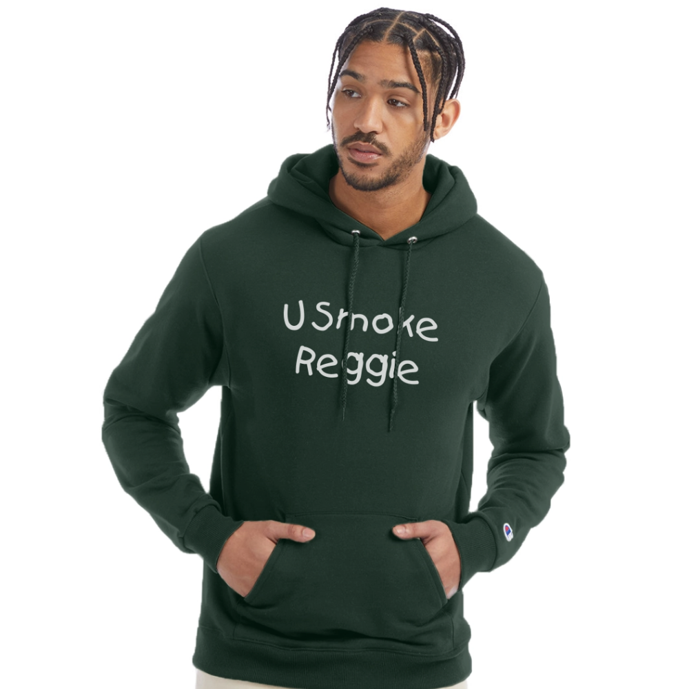 You Smoke Reggie Champion Unisex Power blend Hoodie - Dark Green