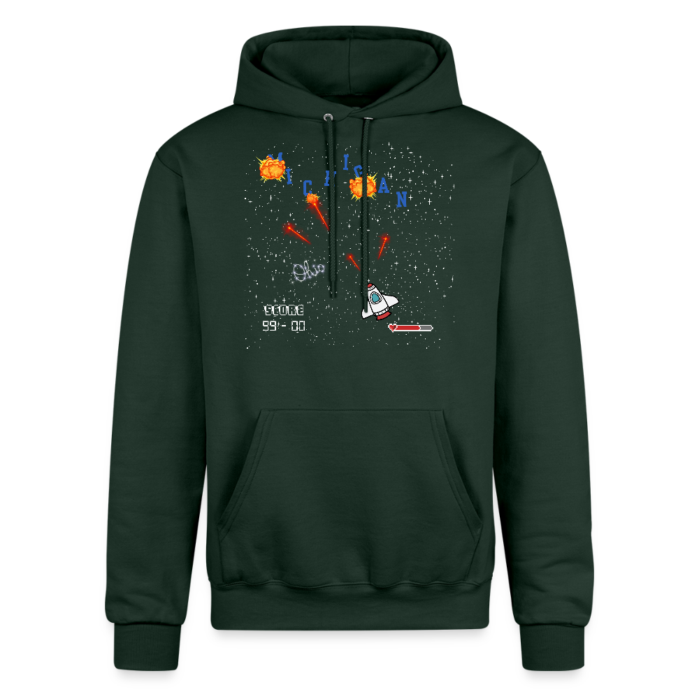 Ohio vs Michigan Champion Unisex Power blend Hoodie - Dark Green