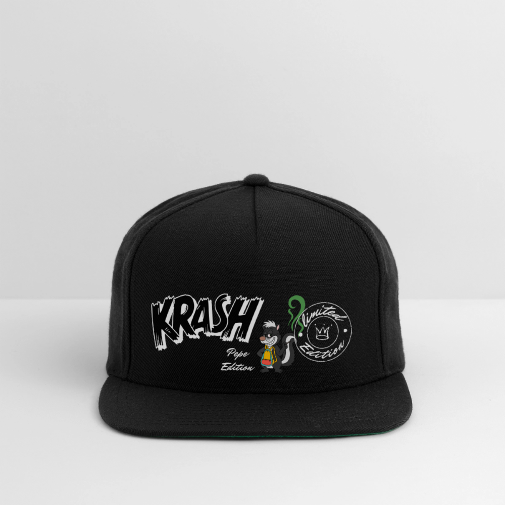 Snapback Baseball Cap - black