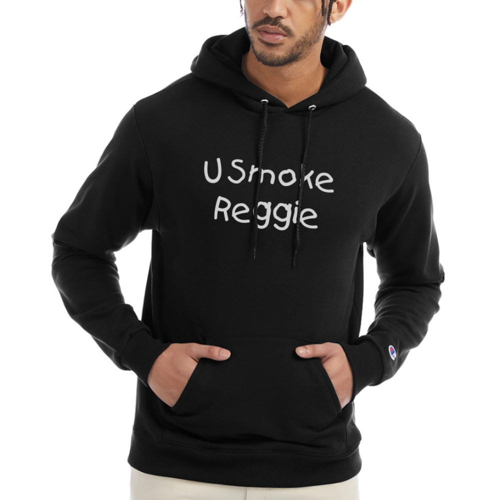 You Smoke Reggie Champion Unisex Power blend Hoodie - black