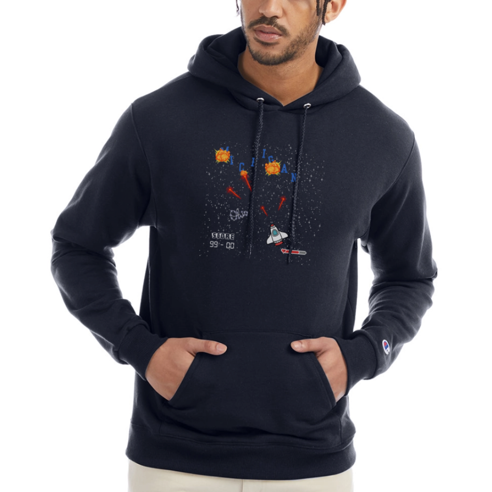 Ohio vs Michigan Champion Unisex Power blend Hoodie - navy